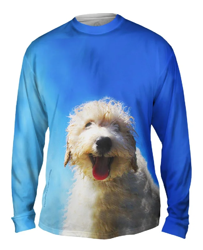 Classic Long Sleeve Tee for Men-Blue Sky Poodle