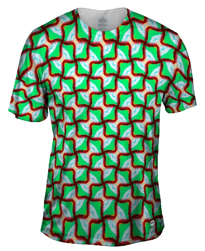 Comfortable Crew Neck T-Shirt-Snakey Shacky Pattern