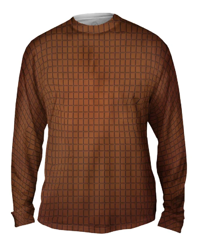 Comfortable Workout Long Sleeve-Chocolate Squares