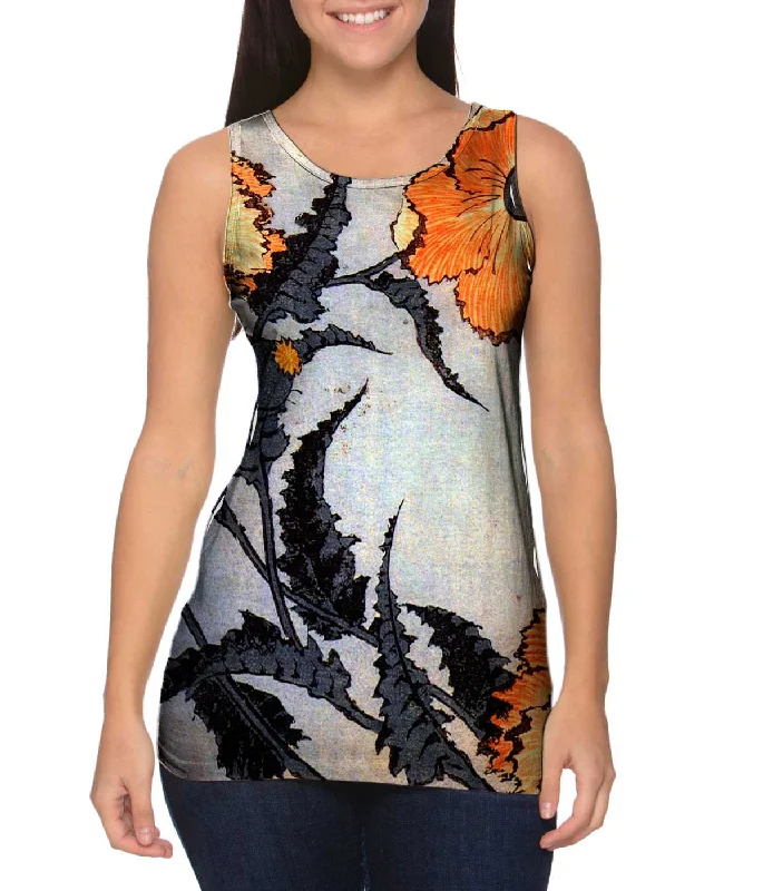 Trendy Graphic Tank Top-Katsushika Hokusai - "Poppy"