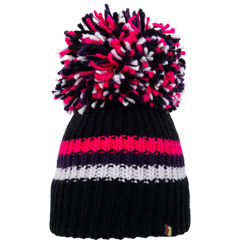 Comfortable Adjustable Hat-Black, Grey, Purple and Pink Big Bobble Hat