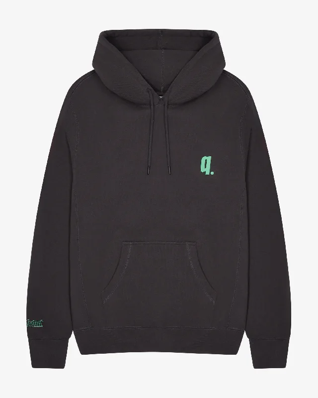 Premium Zip-Up Hoodie-CLUB ATHLETIC BLACK Q HOODIE