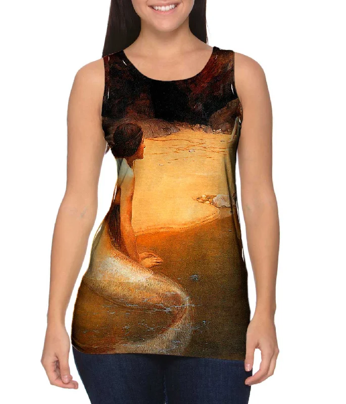 Stylish Sporty Tank-John Collier - "Mermaid And Child Beach"