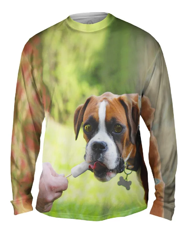 Comfortable Cotton Ribbed Long Sleeve-Boxer Loves Ice Cream