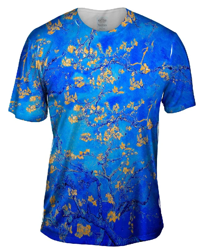 Stylish High-Quality T-Shirt-Pop Art - "Van Gogh Blossoming Blue Orange" (1890)