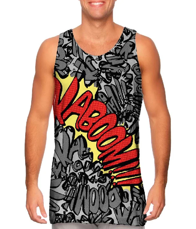 Relaxed Fit Racerback Vest-Kaboom Comic