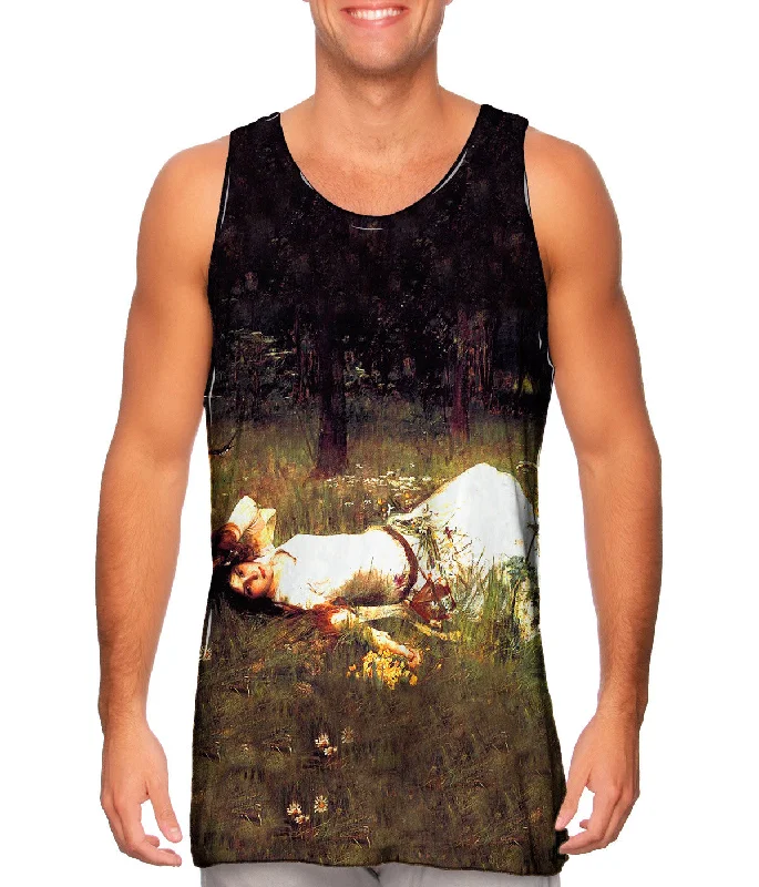 Trendy Graphic Tank Top-John William Waterhouse - "Ophelia Field" (1889)