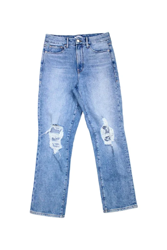 Custom Sports Pants-Good American - Straight Distressed Jeans