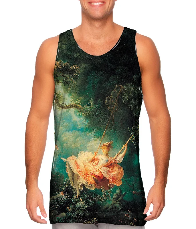 Premium Cotton Sleeveless Shirt-Jean-Honore Fragonard - "The Swing"