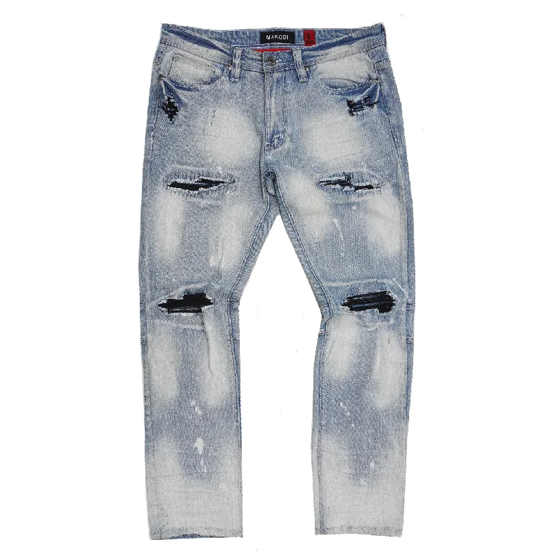 Premium Performance Pants-M1911 Rona Shredded Jeans - Light Wash