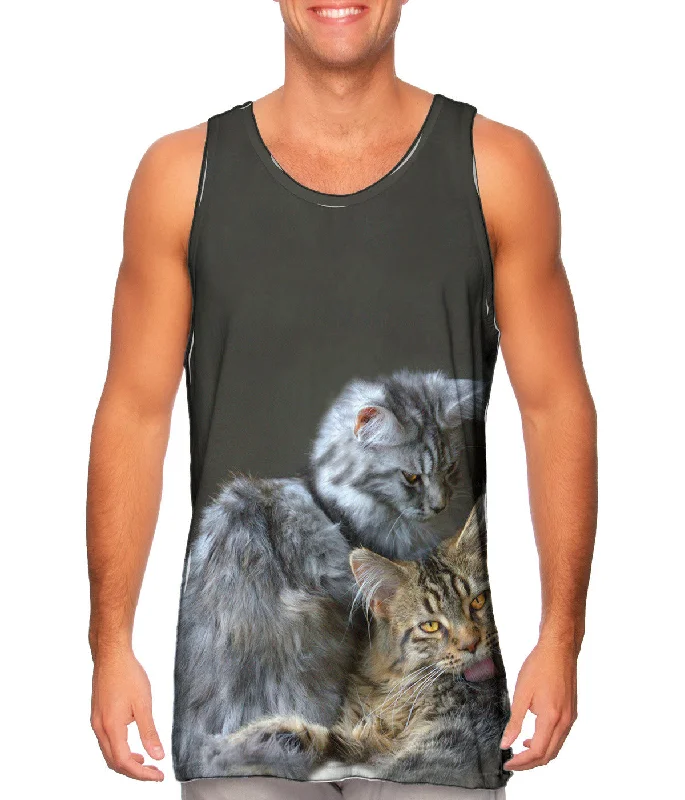 Comfortable Beachwear Tank-Kitten Friends Lounging