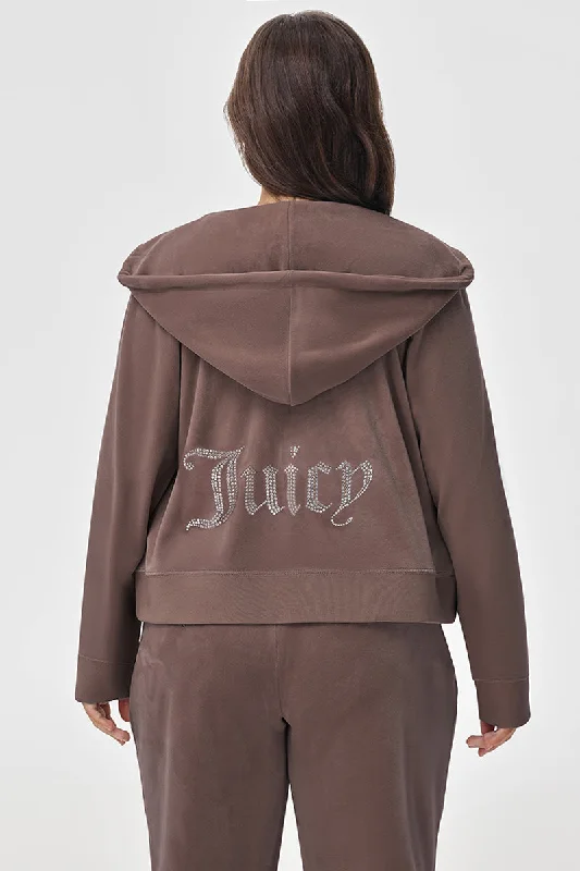 Soft Knit Hoodie-Plus-Size OG Big Bling Velour Hoodie