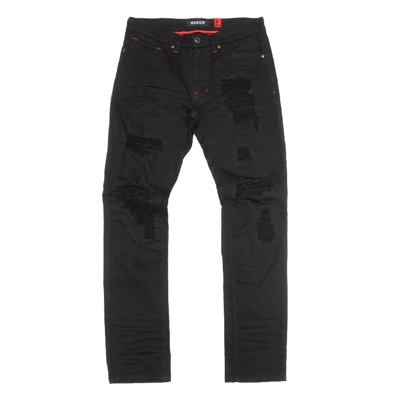 Stylish Pleated Pants-M1990 Leaders Denim Jeans - Black