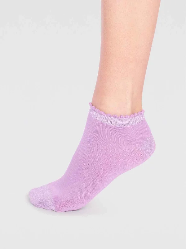 Stylish Holiday-Themed Socks-Ariella Bamboo Ankle Socks - Lavender Purple