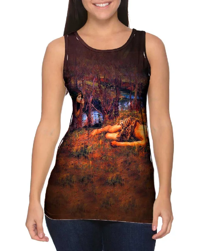 Casual Sleeveless Shirt-John William Waterhouse - "The Naiad" (1893)