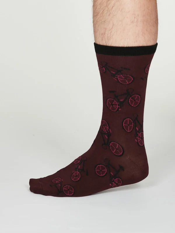 Trendy Sports Performance Socks-Wesley Socks - Burgundy