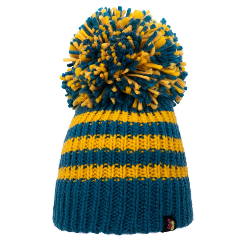 Relaxed Fit Bucket Hat-Turquoise and Yellow Big Bobble Hat