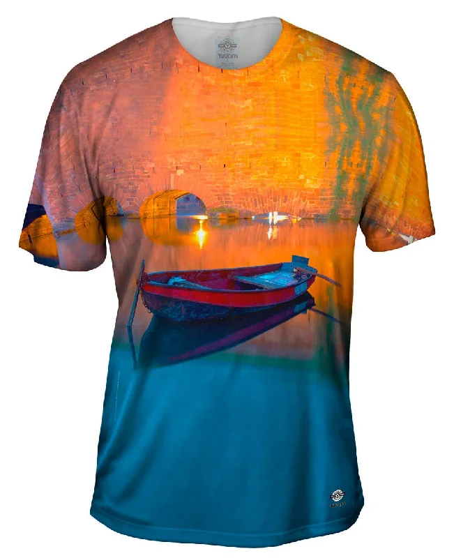 Trendy Printed T-Shirt-Strasbourg Boat Still Waters