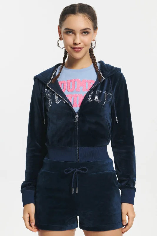 Trendy Oversized Hooded Sweatshirt-Front Bling Hoodie