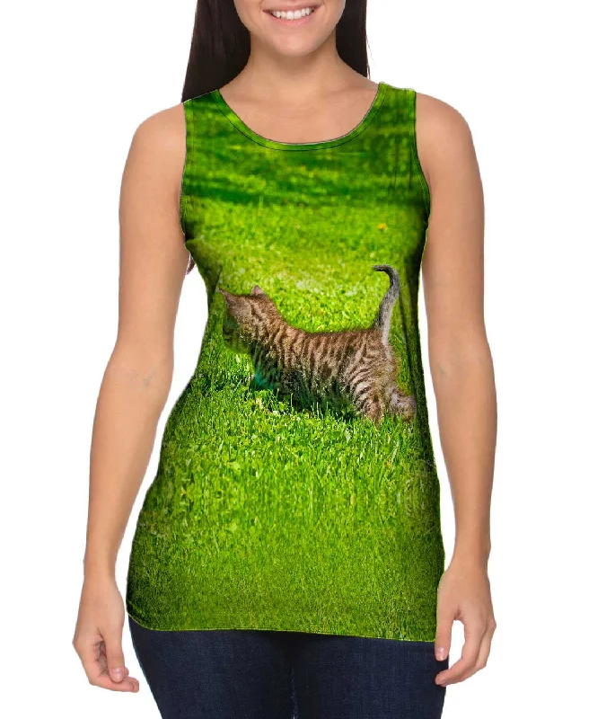 Classic Ribbed Sleeveless Shirt-Kitty Cat Chase