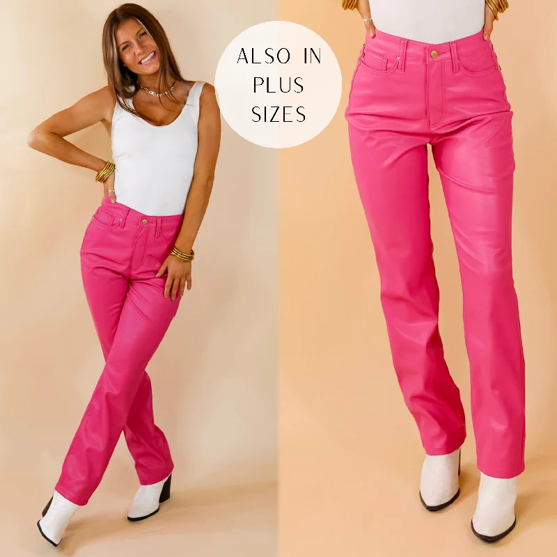 Stylish Cargo Joggers-Judy Blue | Let's Go Party Faux Leather Tummy Control Straight Leg Pants in Hot Pink