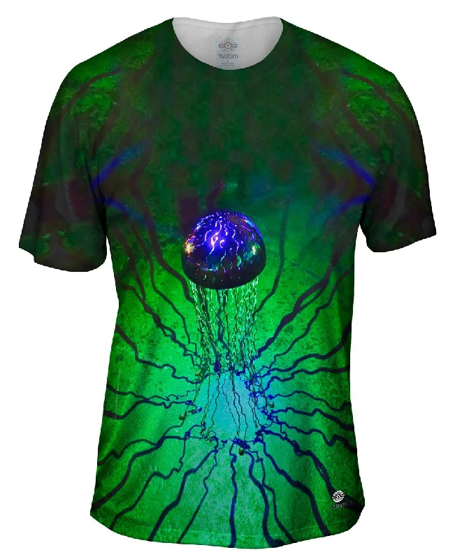 Soft Stretch Fit T-Shirt-Blue Electric Jelly Fish