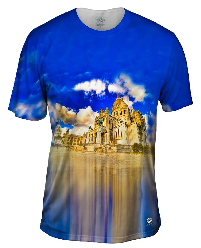 Classic Text Print T-Shirt-Basilica Sacre Coeur