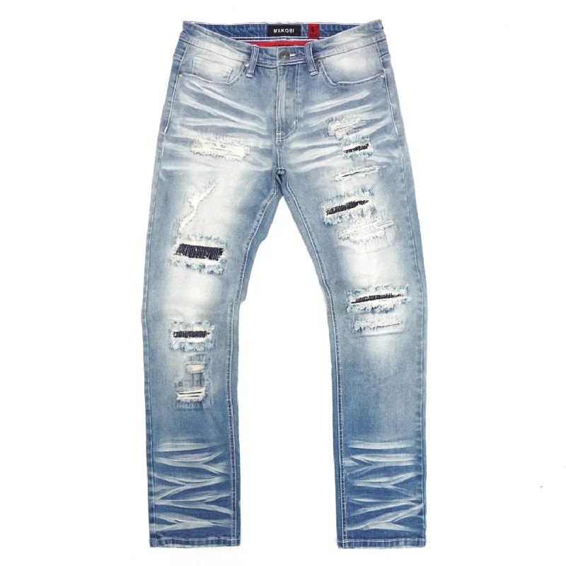 Classic Tapered Pants-M1903 Montego Jeans w/ Underlay - Light Wash