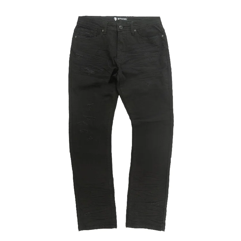 Comfortable Linen Joggers-M1988 Pescara Jeans - Jet Black