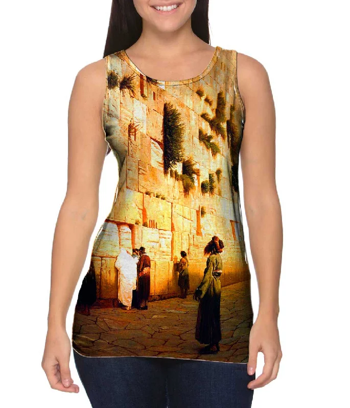 Stylish Open Back Tank-Jean-Leon Gerome - "Solomons Wall Jerusalem" (1870)