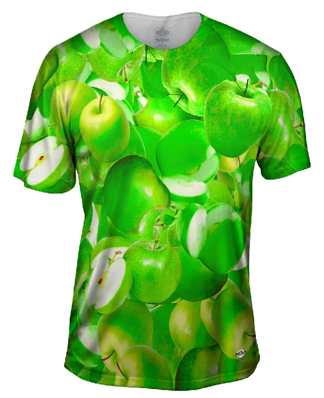 Trendy Abstract Design T-Shirt-Green Apple