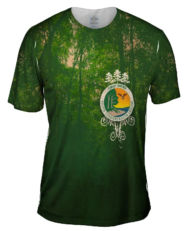 Trendy Abstract Design T-Shirt-Forest Service Trio Tree