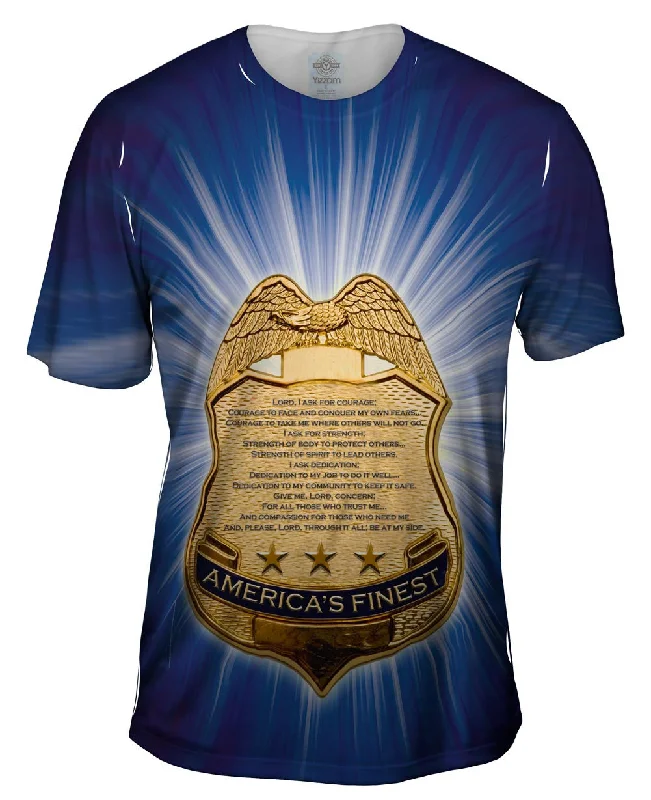 Trendy Tie-Dye T-Shirt-Police Prayer Badge