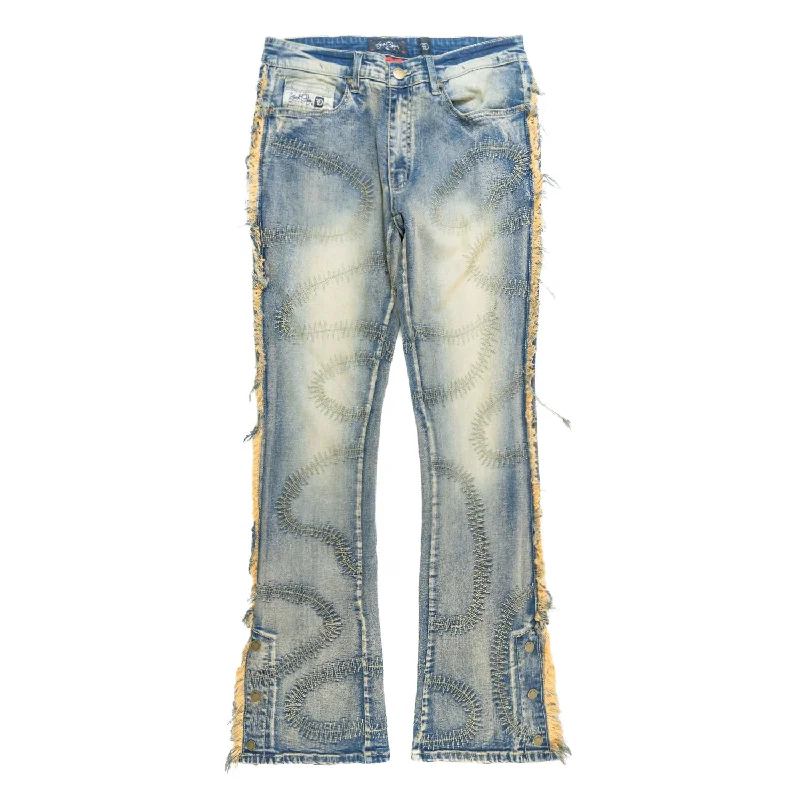 Comfortable Wide-Legged Pants-F1737 Cashay 2024 Stacked Jeans -  Dirt