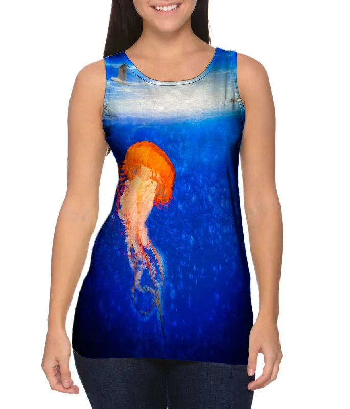 Custom Workout Sleeveless Shirt-Jellyfish Horizon