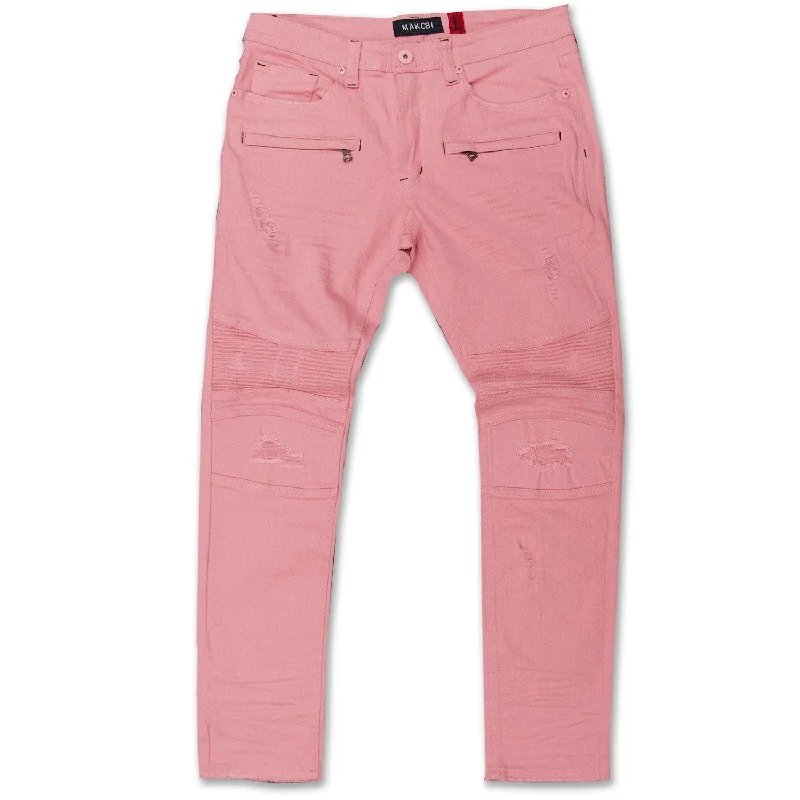 Comfortable Lounge Pants-M1961 Makobi Doll Biker Jeans - Salmon