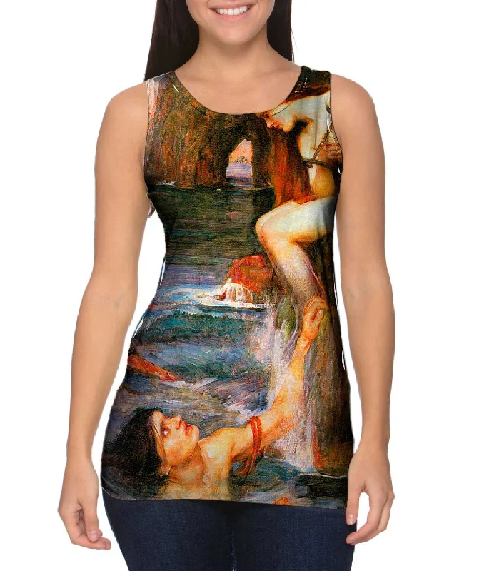 Comfortable Fitted Vest-John Williams Waterhouse - "Mermaid With Lute"