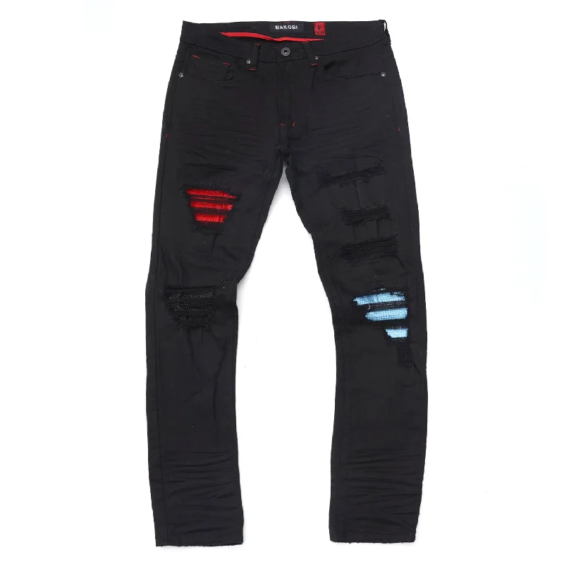 Relaxed Fit Lounge Joggers-M1981 Go Gettas Denim Jeans - Black/Black