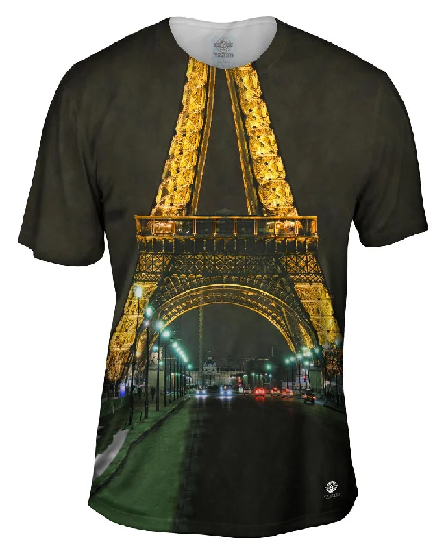 Premium Graphic Print T-Shirt-Eiffel Tower Tour At Night