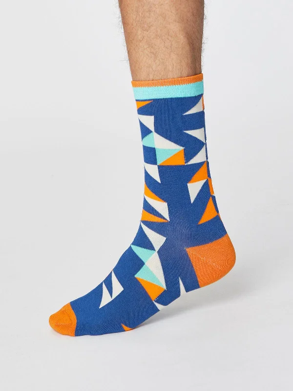 Custom Knit Socks-Triangle Socks - Royal Blue