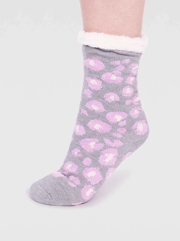 Trendy No-Show Socks-Sabel Organic Cotton Animal Cabin Sock - Grey Marle