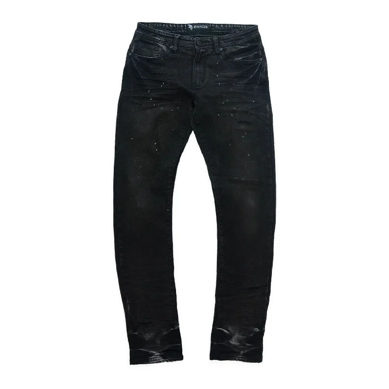 Trendy Checkered Pants-M1991 Avenida Greased Jeans - Black