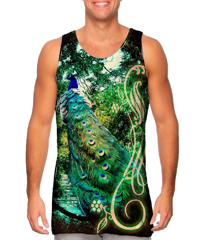 Comfortable Stretchy Tank-Jungle Peacock