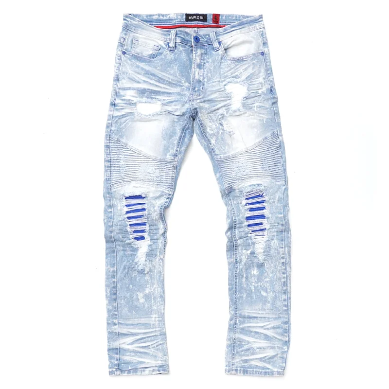 Custom Printed Pants-M1940 Naxos Biker Jeans - Light Wash