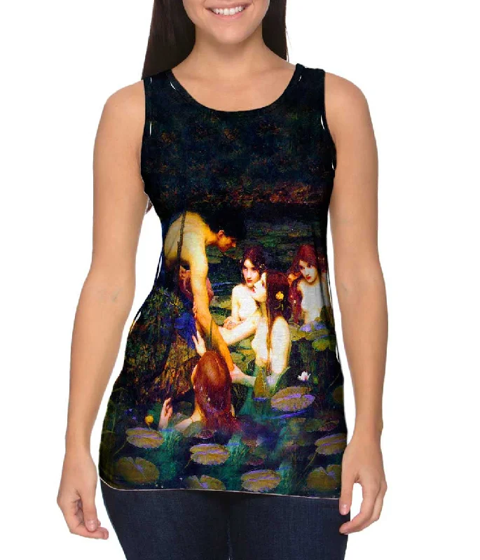 Custom Workout Sleeveless Shirt-John William Waterhouse - "Hylas And The Nymphs" (1896)