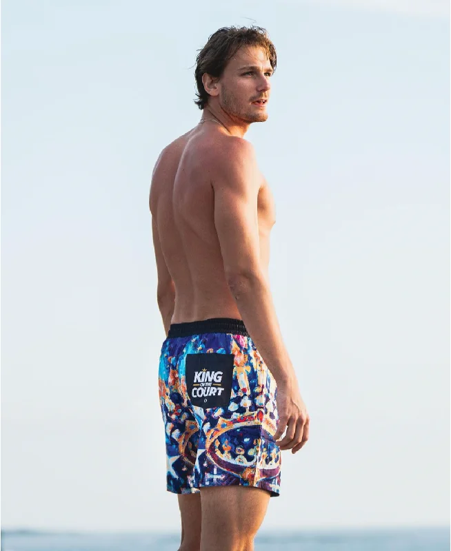 Stylish Plaid Print Shorts-QKOTC Harlequin 5" Men's Shorts