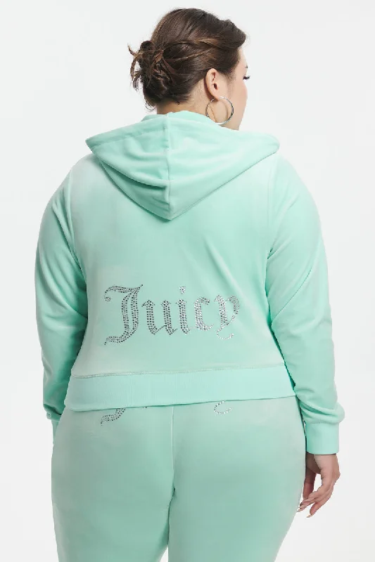 Comfortable Fleece Pullover Hoodie-Plus-Size OG Big Bling Velour Hoodie