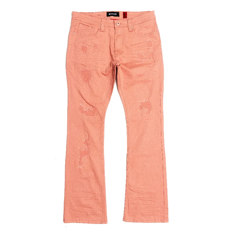 Comfortable Track Pants-M1948 Benini Twill Stacked Jeans - Rose