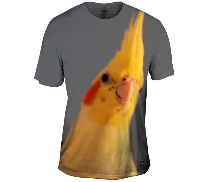 Comfortable Breathable T-Shirt-Curious Cockatiel Parrot