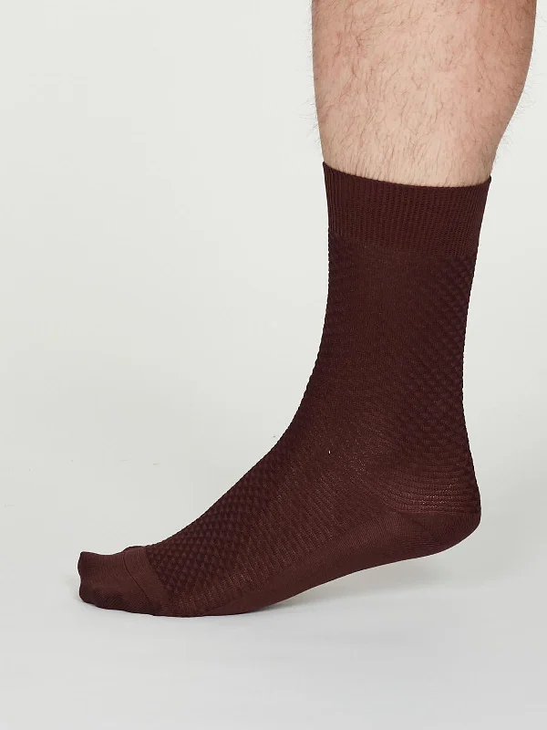 Trendy Novelty Socks-GEOFFREY SOCKS - BURGUNDY